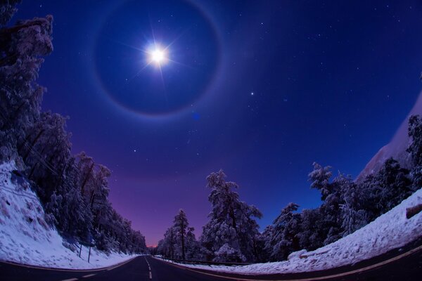 Una oscura noche de invierno brilla una estrella