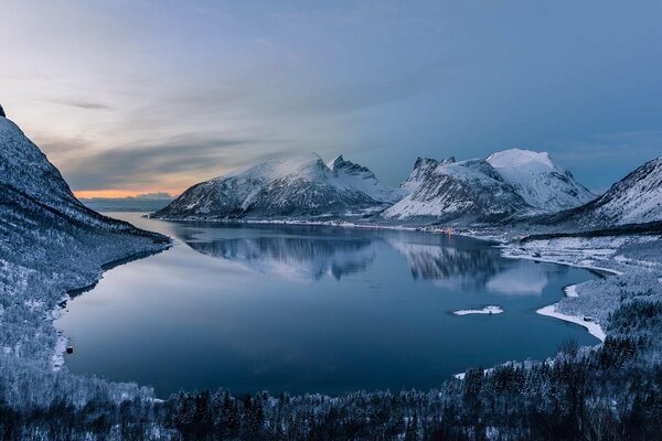 Nature in the mountains in winter landscape