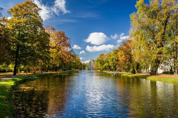 Осенний парк у реки