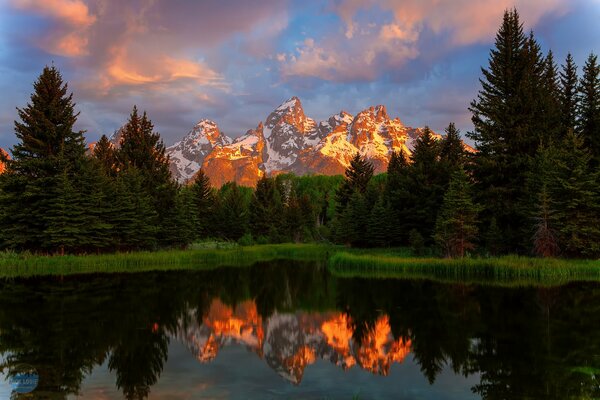 Evening sunset in the US National Park