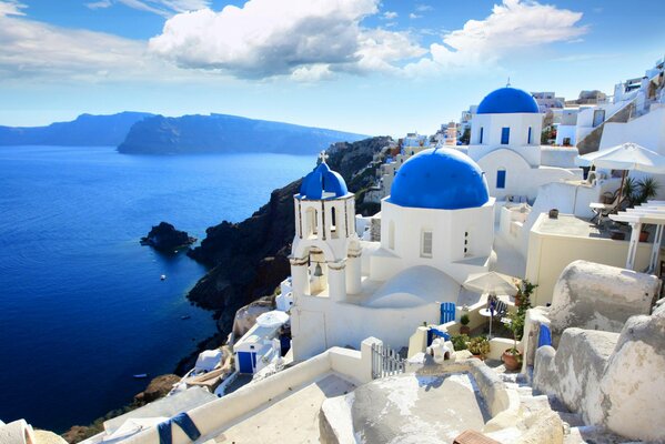 Houses by the sea in Greece