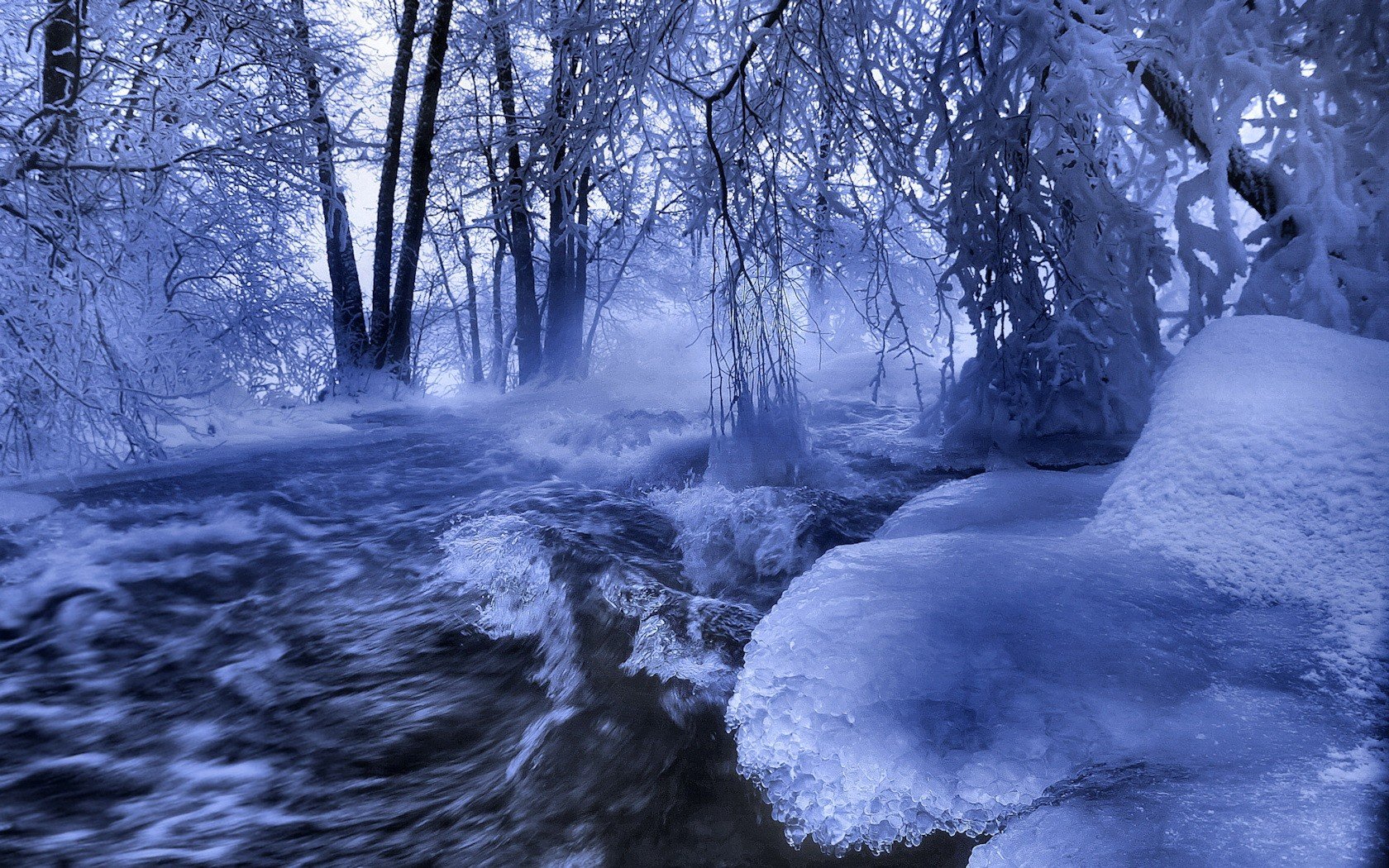 hiver rivière glace