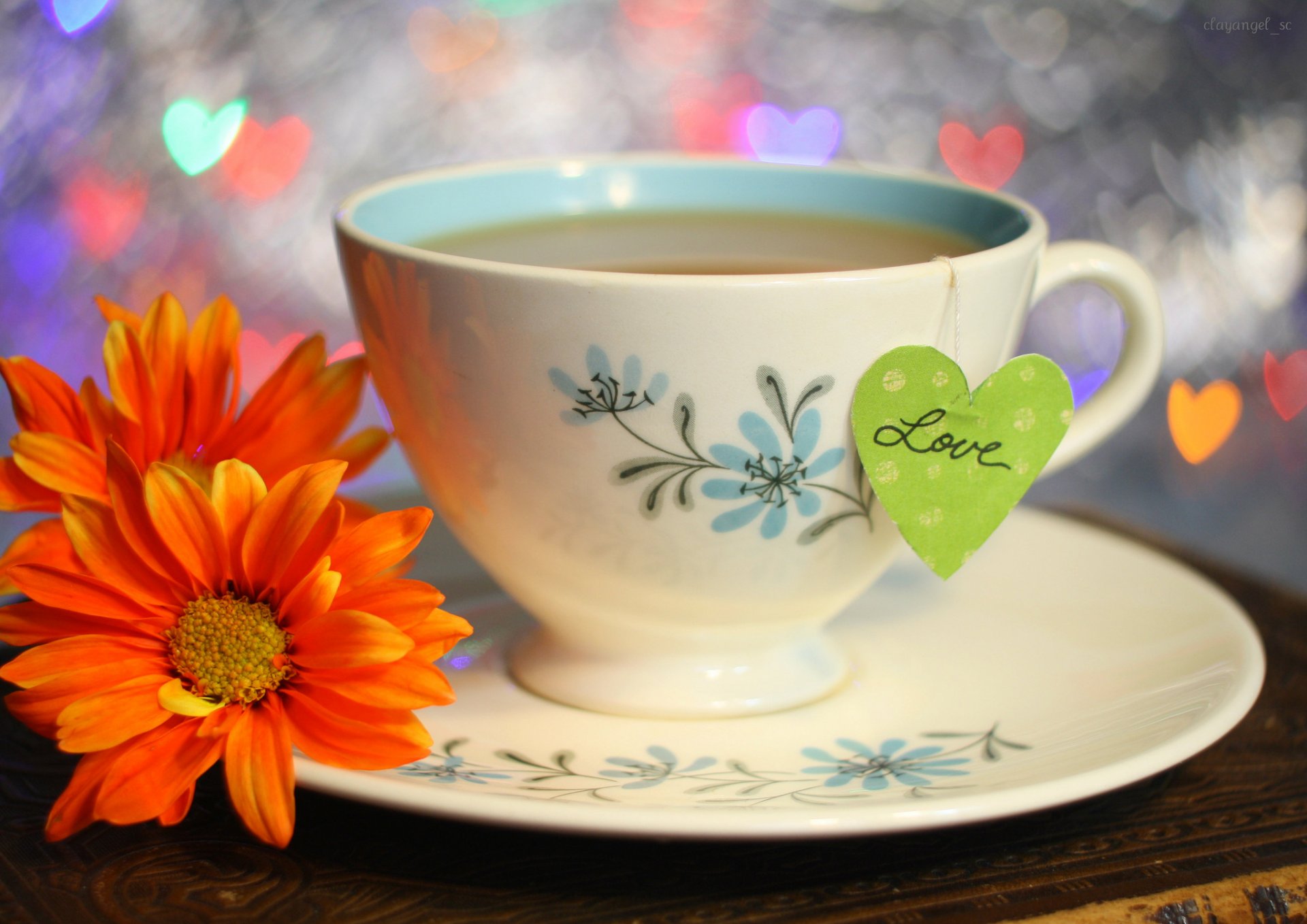 beber taza té ocio flores amor linternas mesa bebida vacaciones corazón