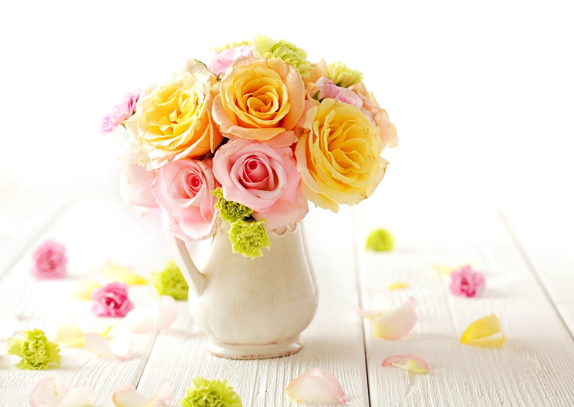 festzug pastell blumen rosen blumenstrauß zart
