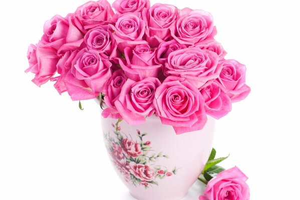Bouquet de roses roses douces