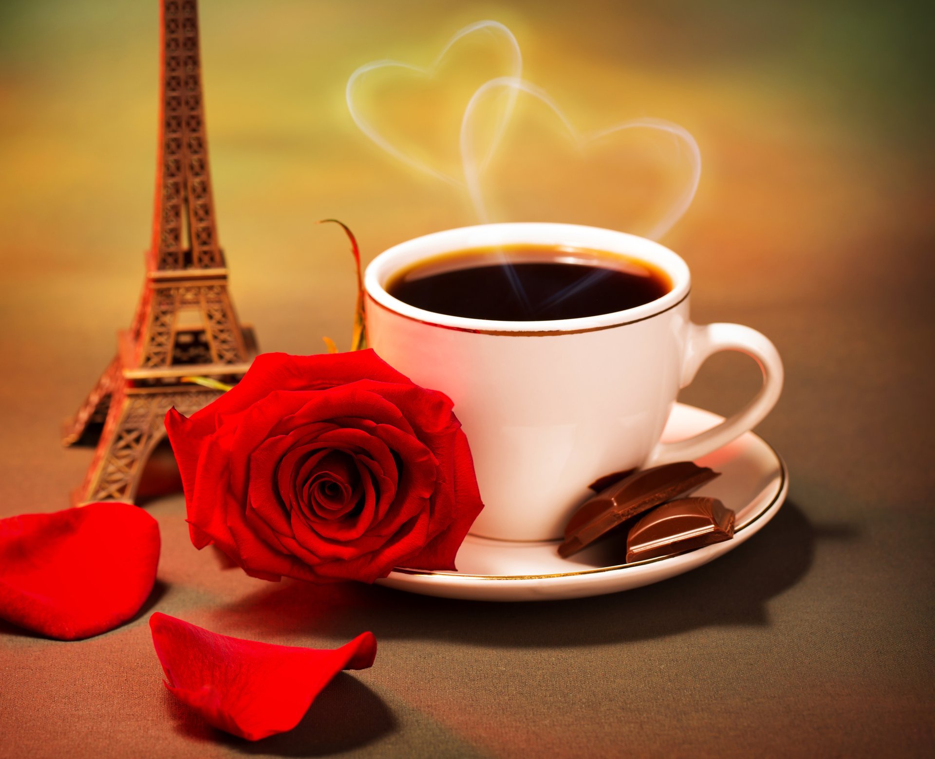 blumen rosen liebe kaffee rote rose eiffelturm