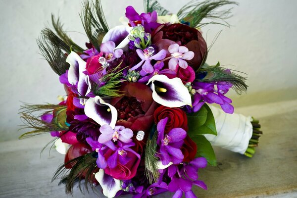 Composition flowers purple bouquet