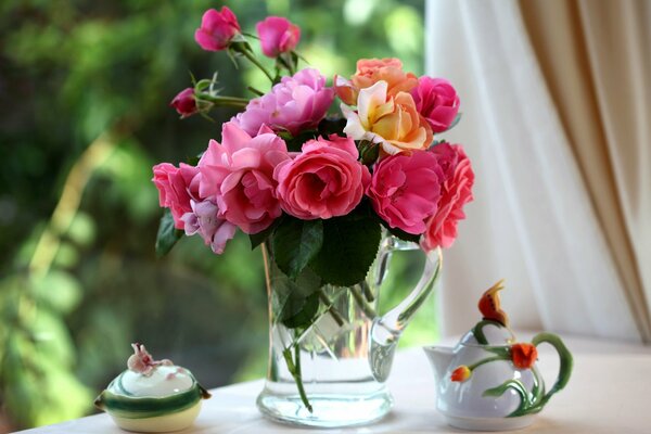 We meet the morning with a pink bouquet