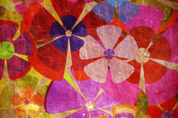 Textura de flores multicolores sobre un fondo brillante