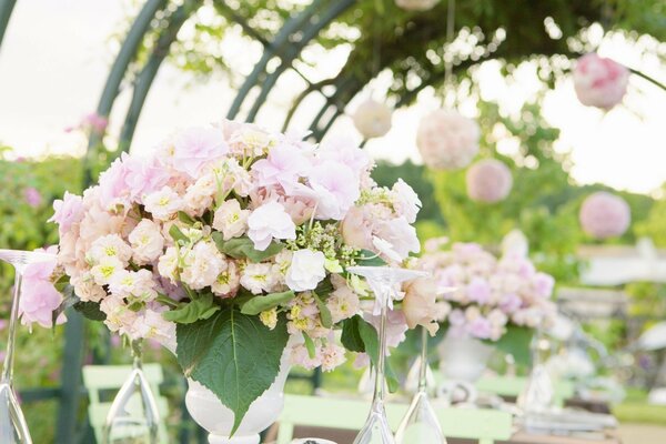 Festive bouquet in delicate colors