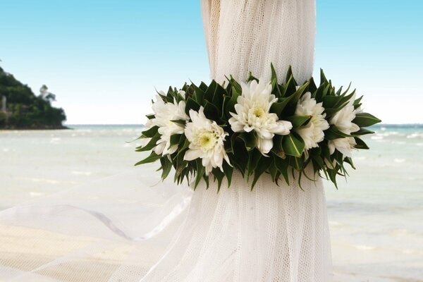 Wedding decoration on the ocean