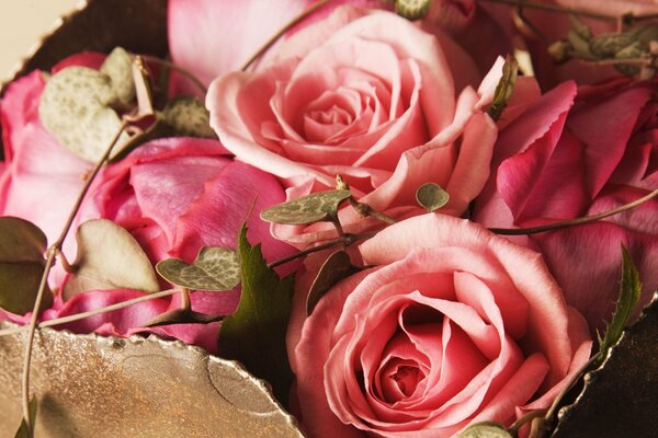 Hermoso ramo de flores de rosas Rosadas