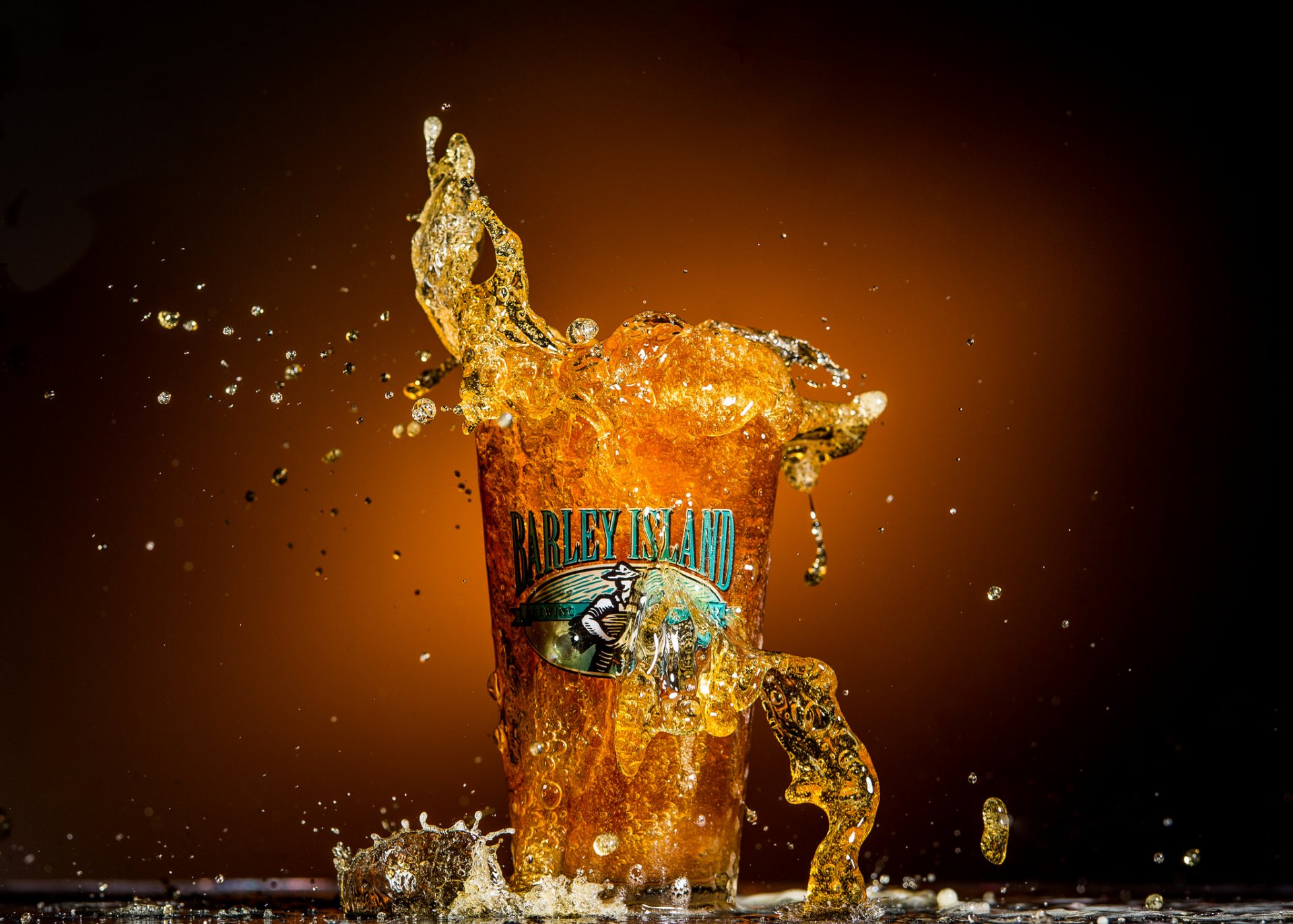 orzo isola birra birra splash bicchiere macro