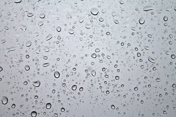 The surface is water and drops and glass