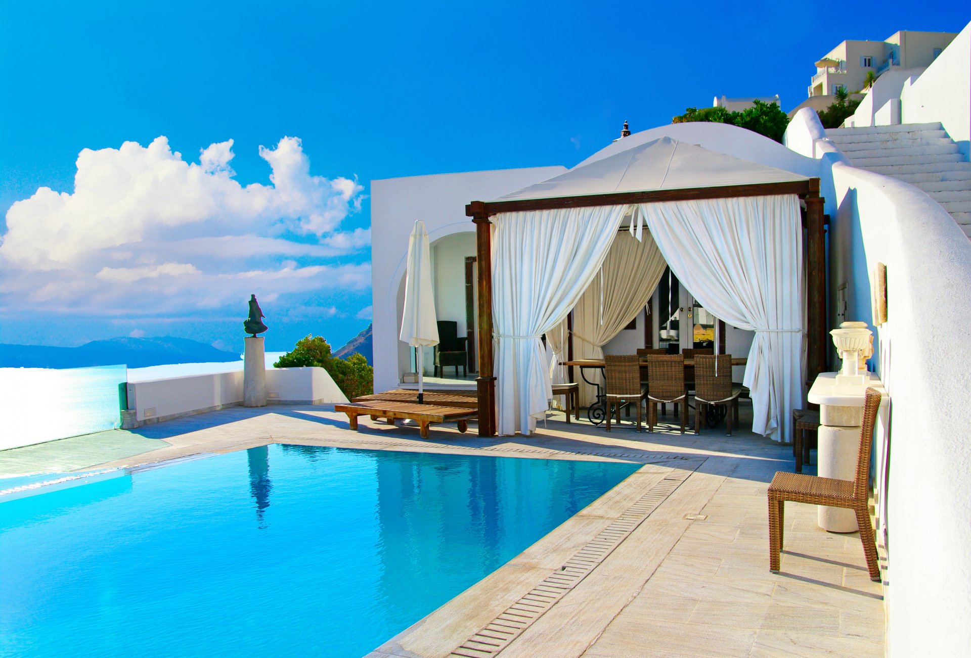 nature landscape sea house greece santorini