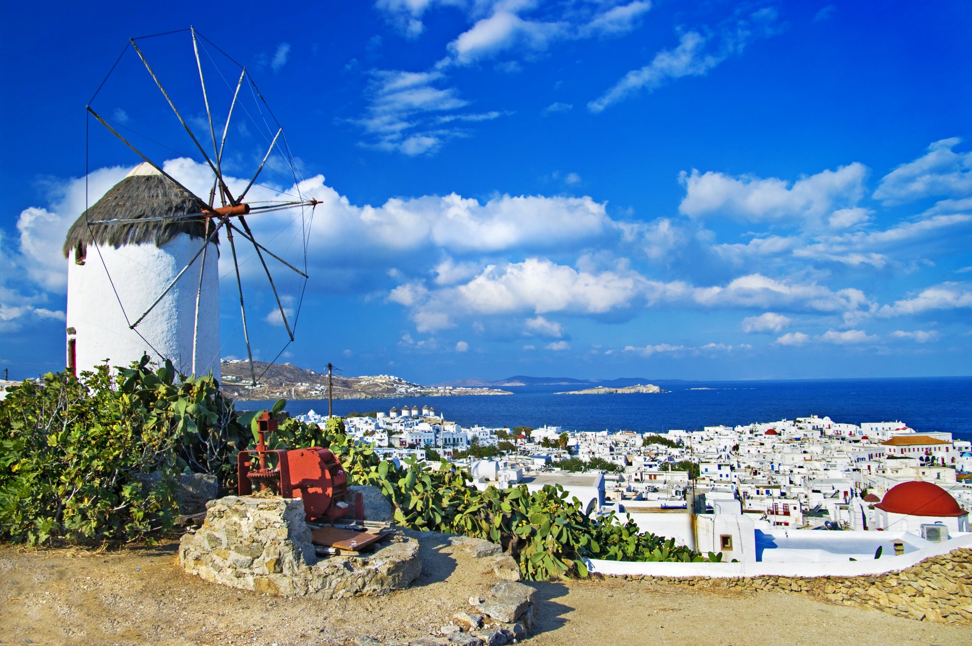 nature landscape sky clouds house sea greece