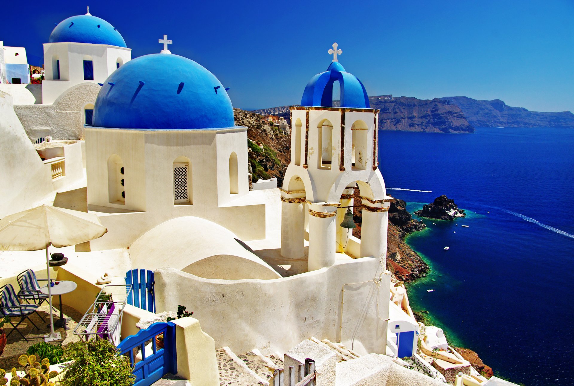 nature paysage mer maisons grèce santorin