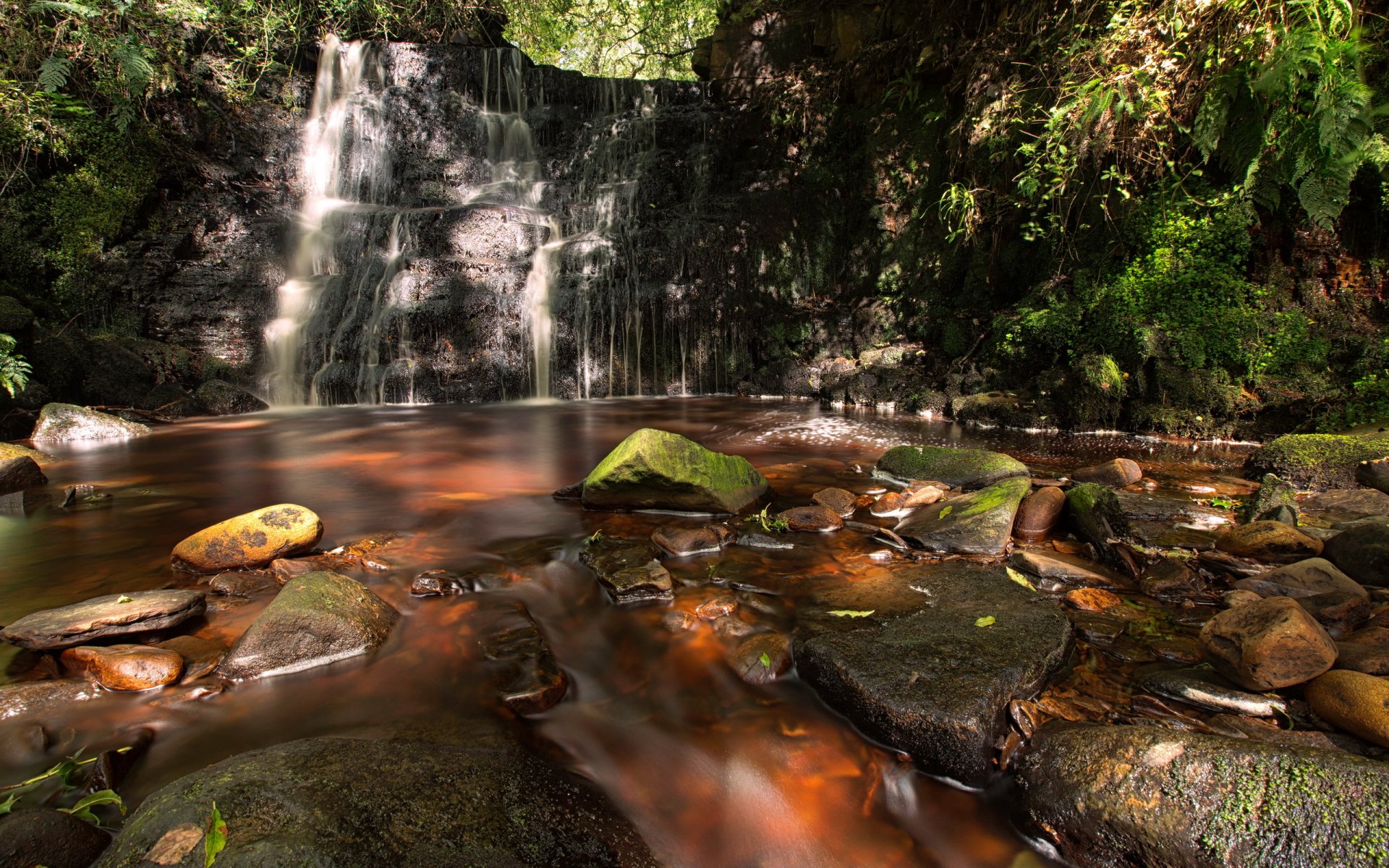 river waterfall nature summer