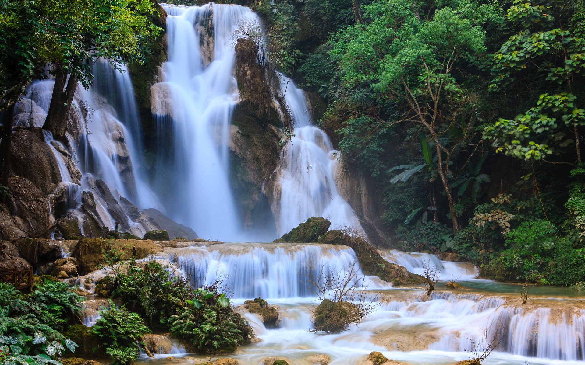 kuang si falls waterfalls waterfall