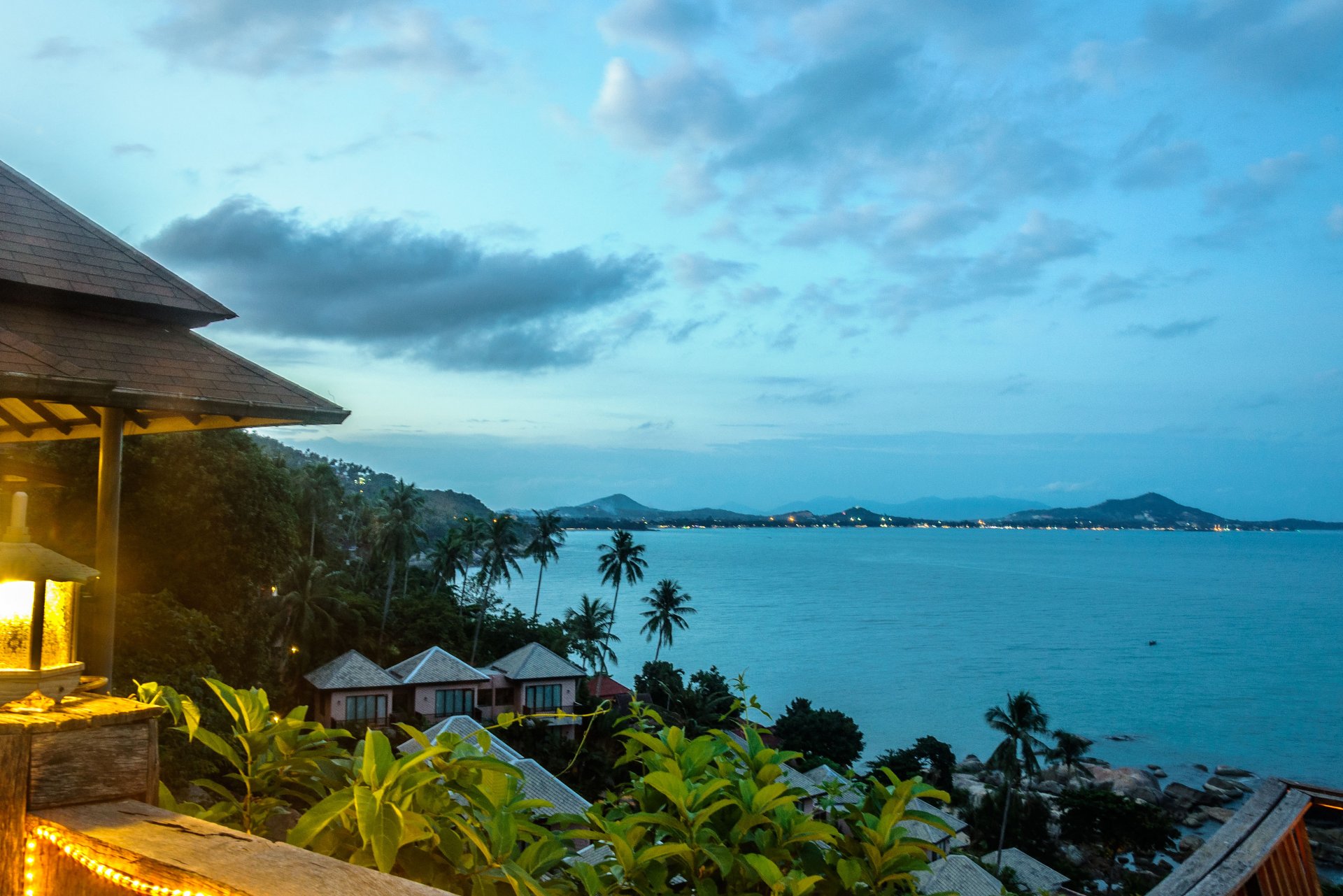 thailand insel koh samui palm rock ozean bucht himmel strand lampe haus thailand palme stein bucht laterne