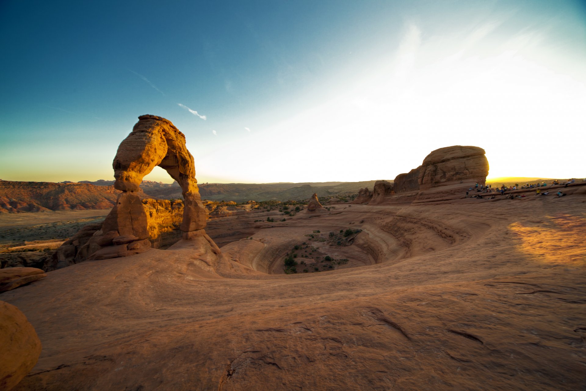 arco delicado utah puesta del sol parque nacional de arcos estados unidos cañón roca