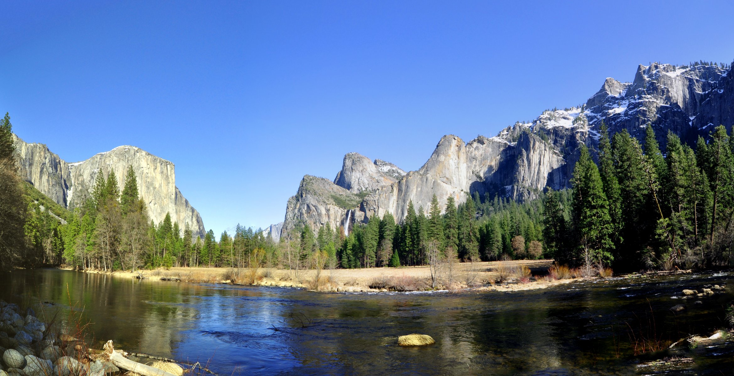 berge wald fluss natur yosemite nationalpark