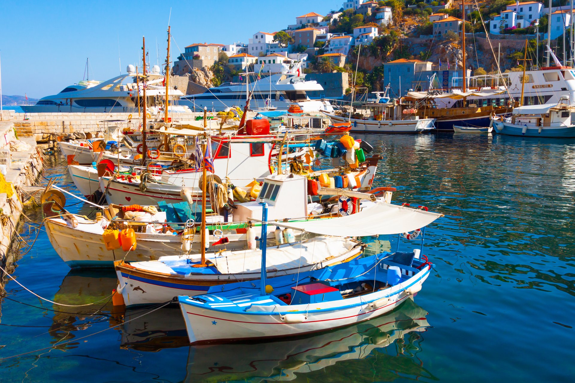 nature landscape sea house greece santorini boat