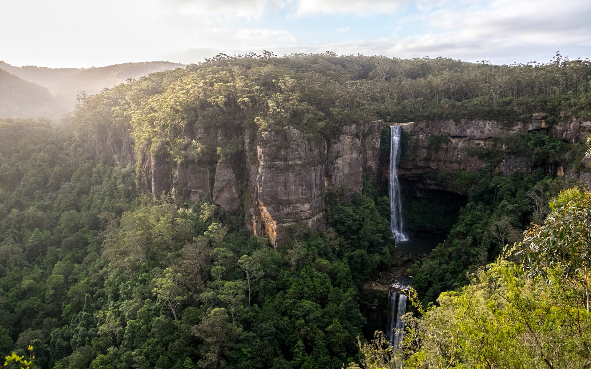 belmore falls känguru-tal australien panorama wasserfall felsen wald