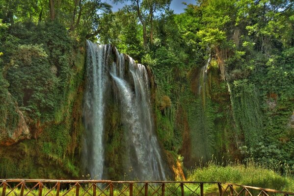 Waterfall in a natural park in Spain