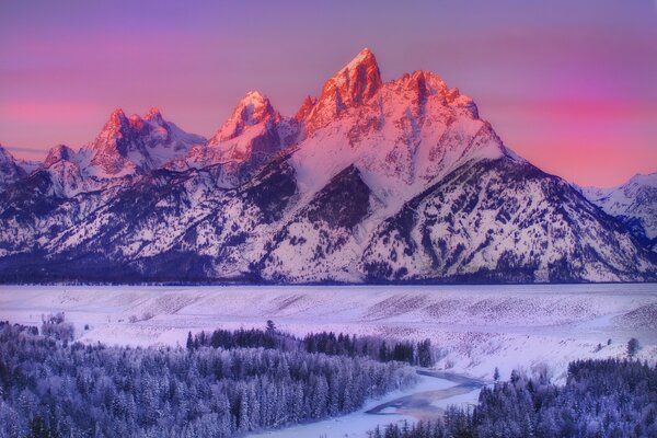 Wyoming National Park in winter