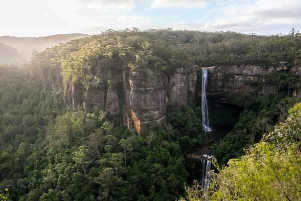 Kangaroo Valley in Australia with a waterfall