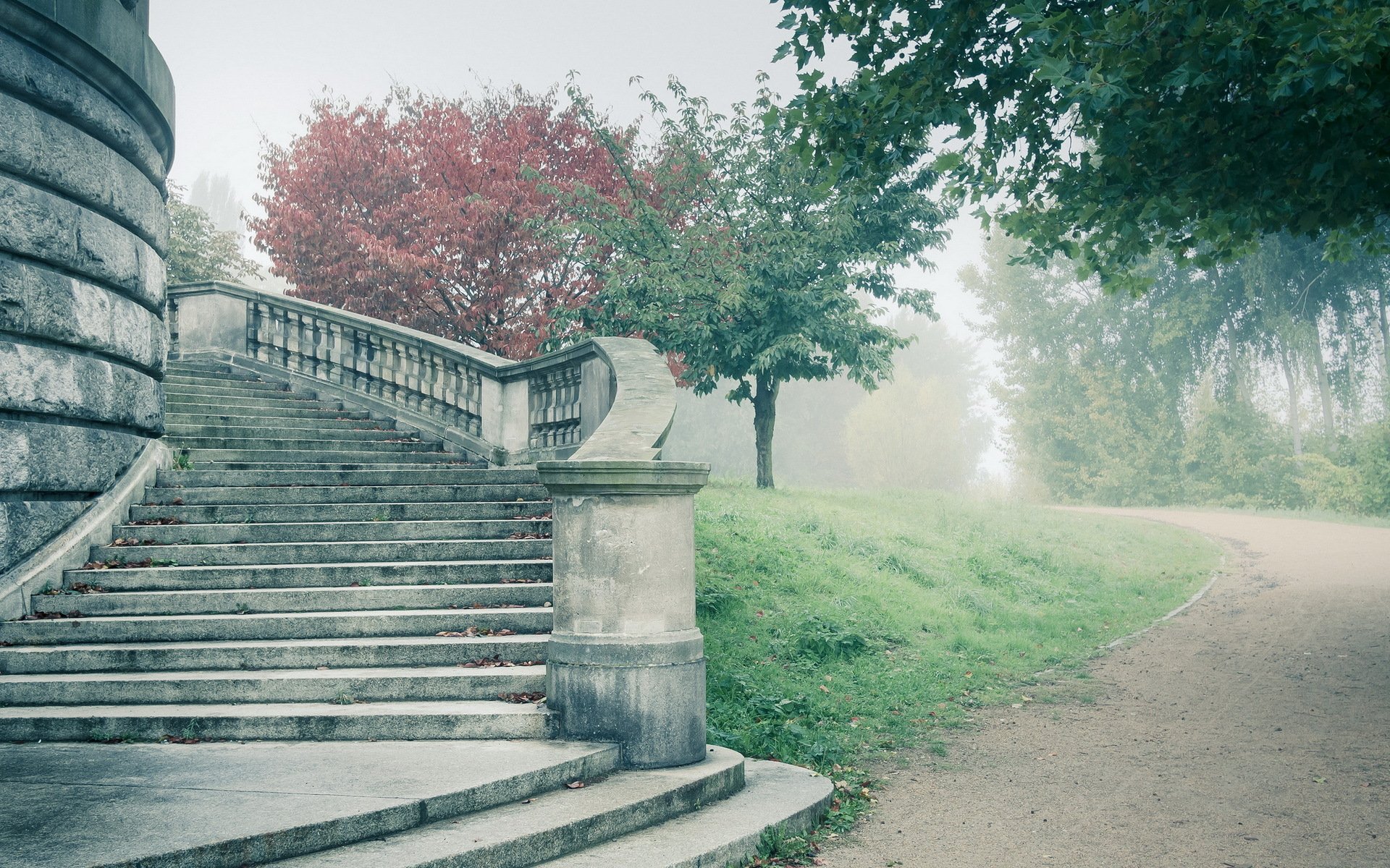 nebel straße stufen