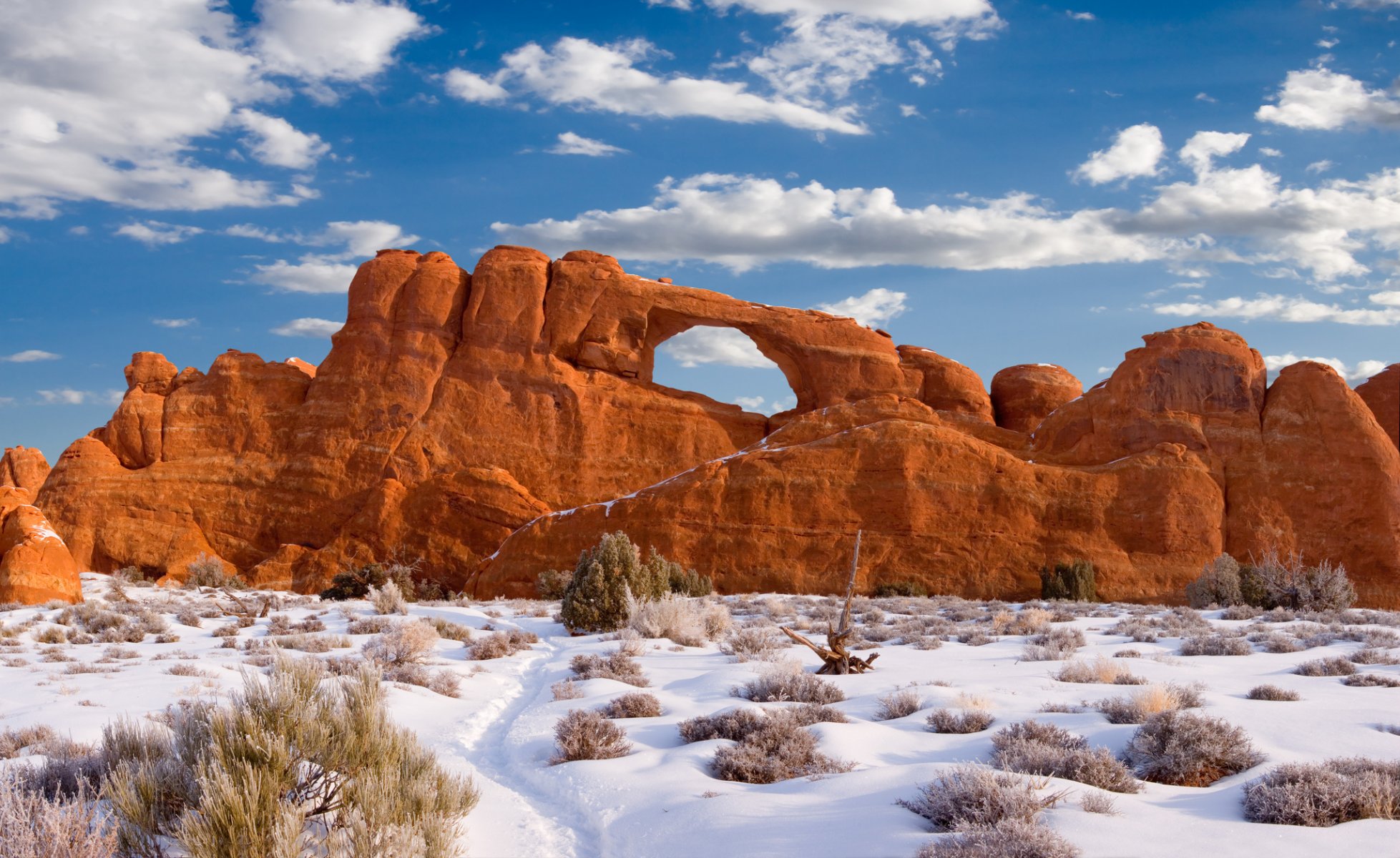 naturaleza rocas arco nieve