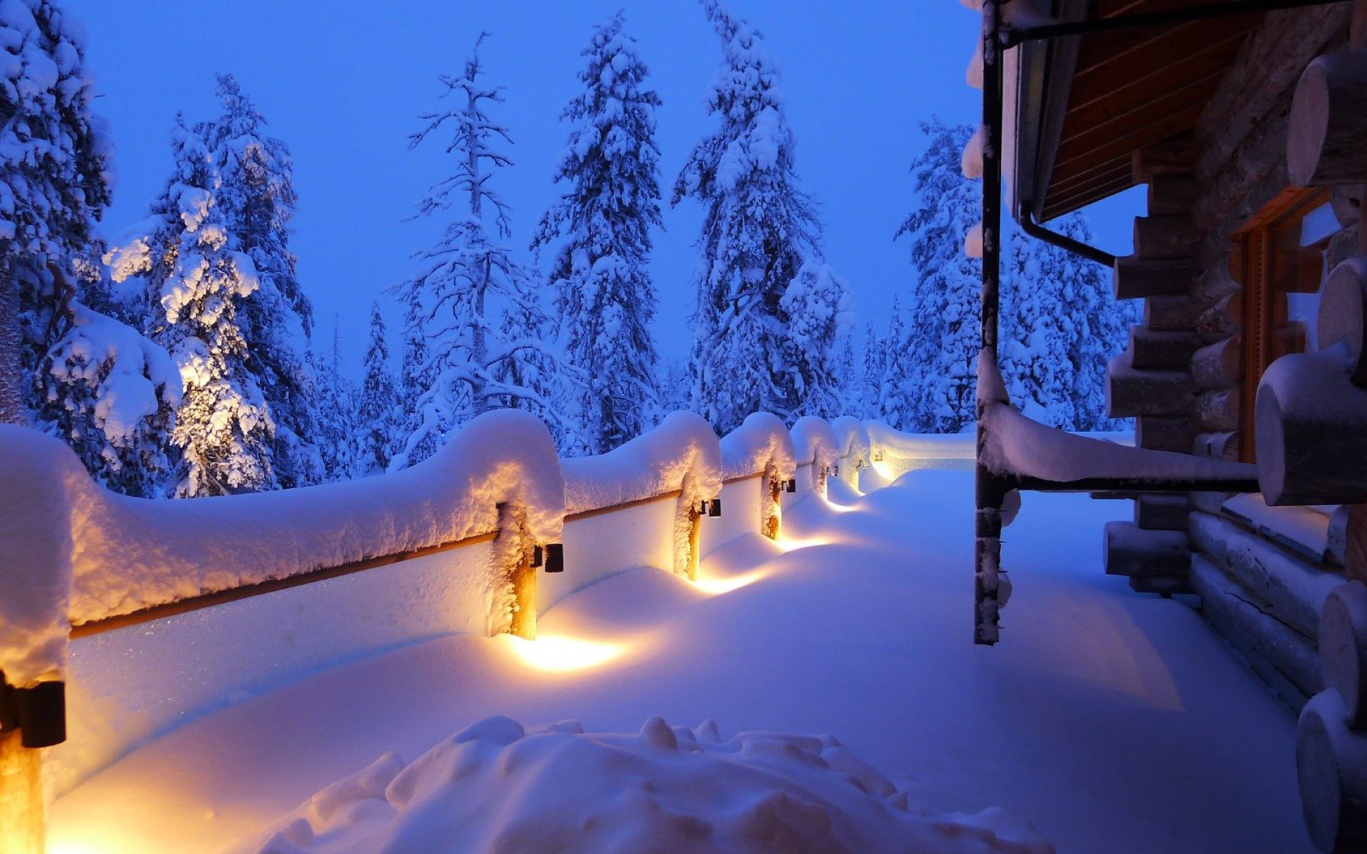 nature landscape winter snow house tree