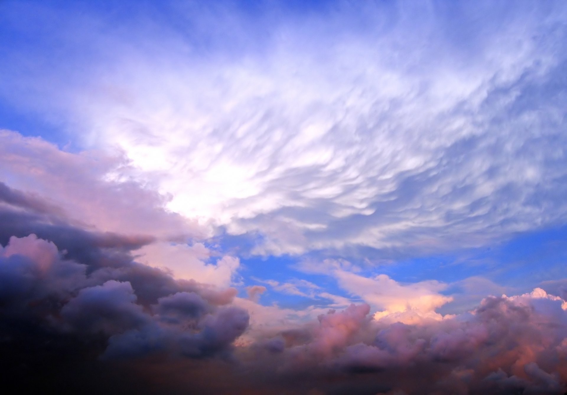 nubes puesta de sol cielo