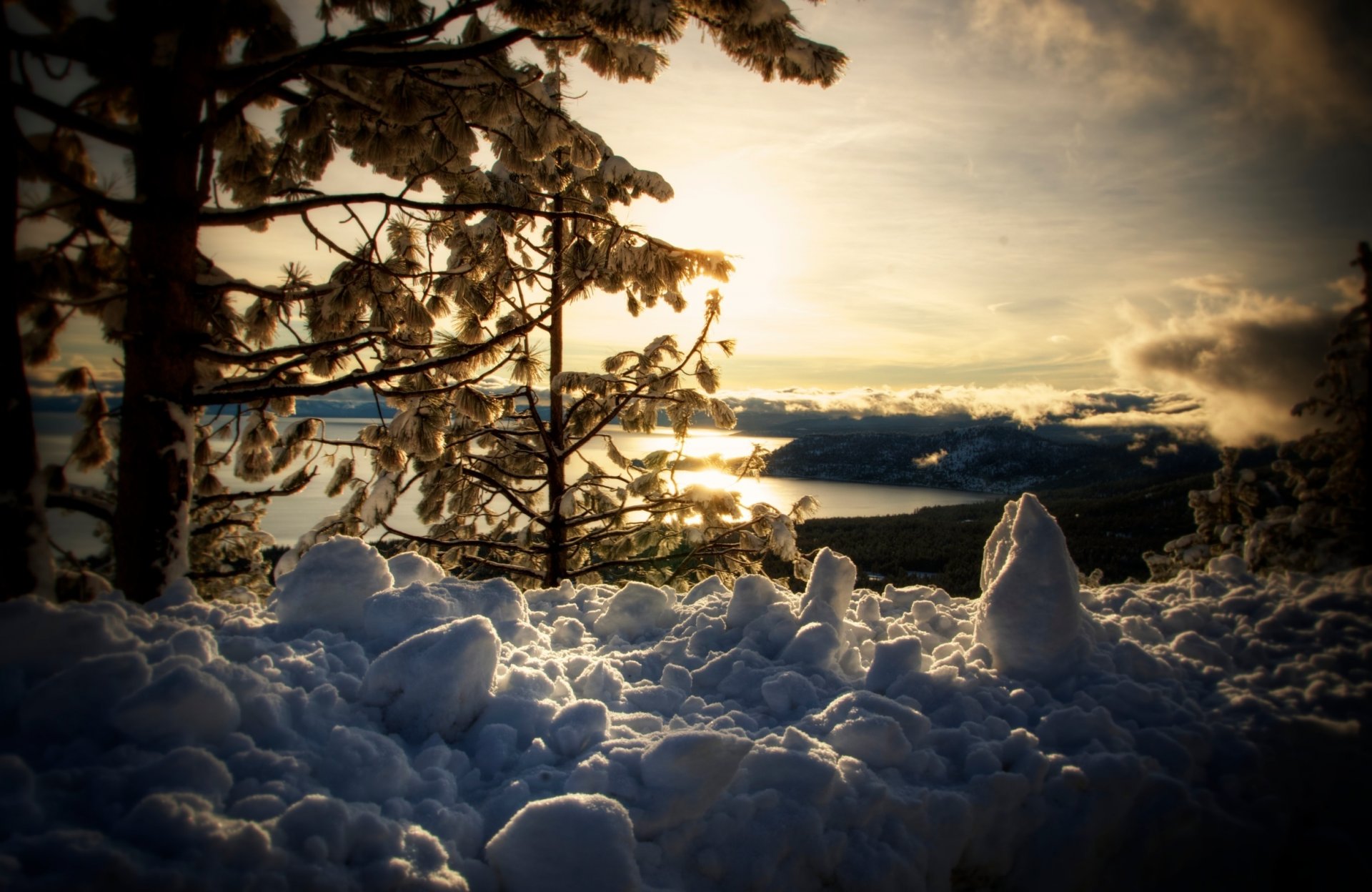 zima śnieg jezioro natura zima lake tahoe