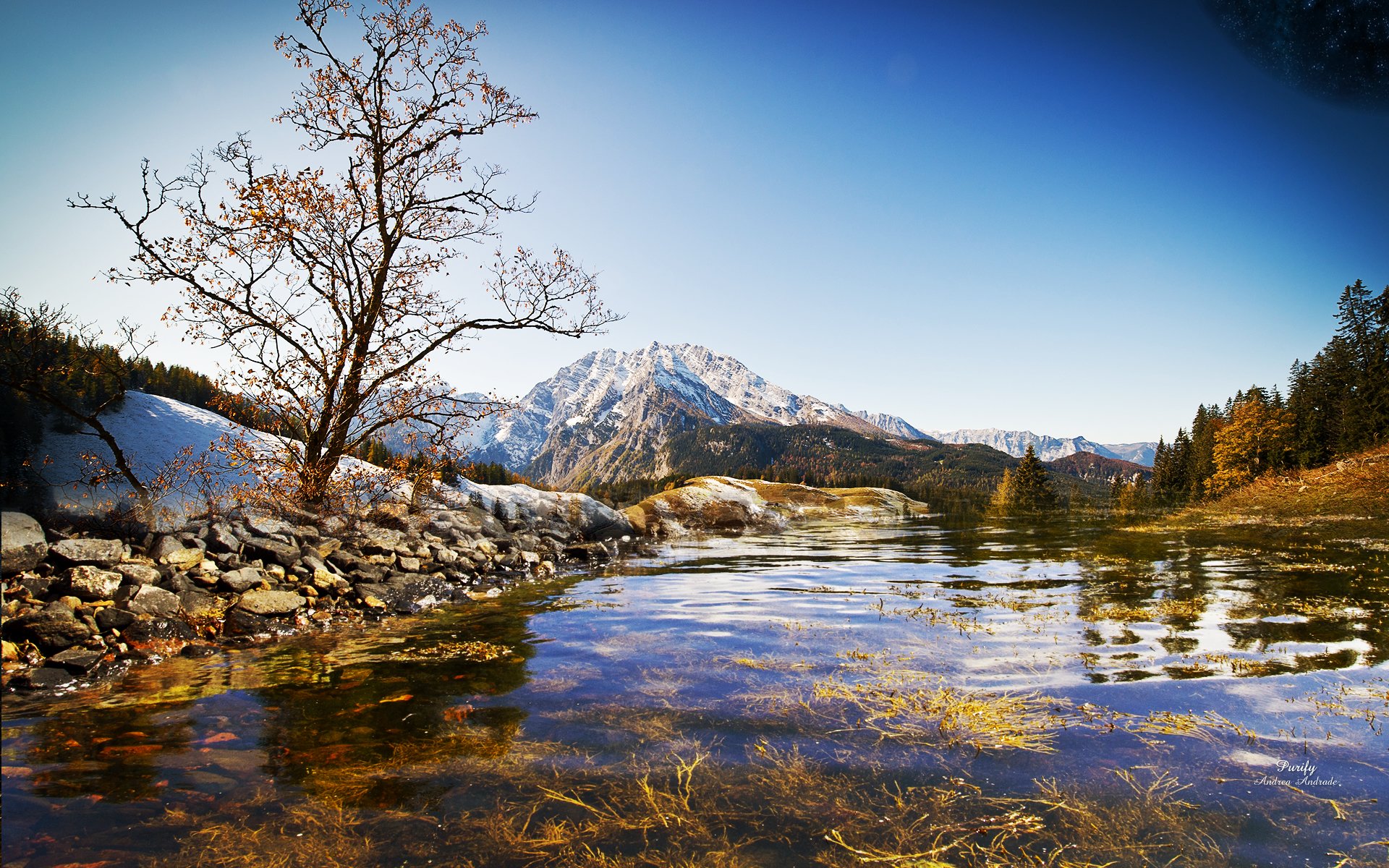 nature landscape lake river mountain sky wallpaper