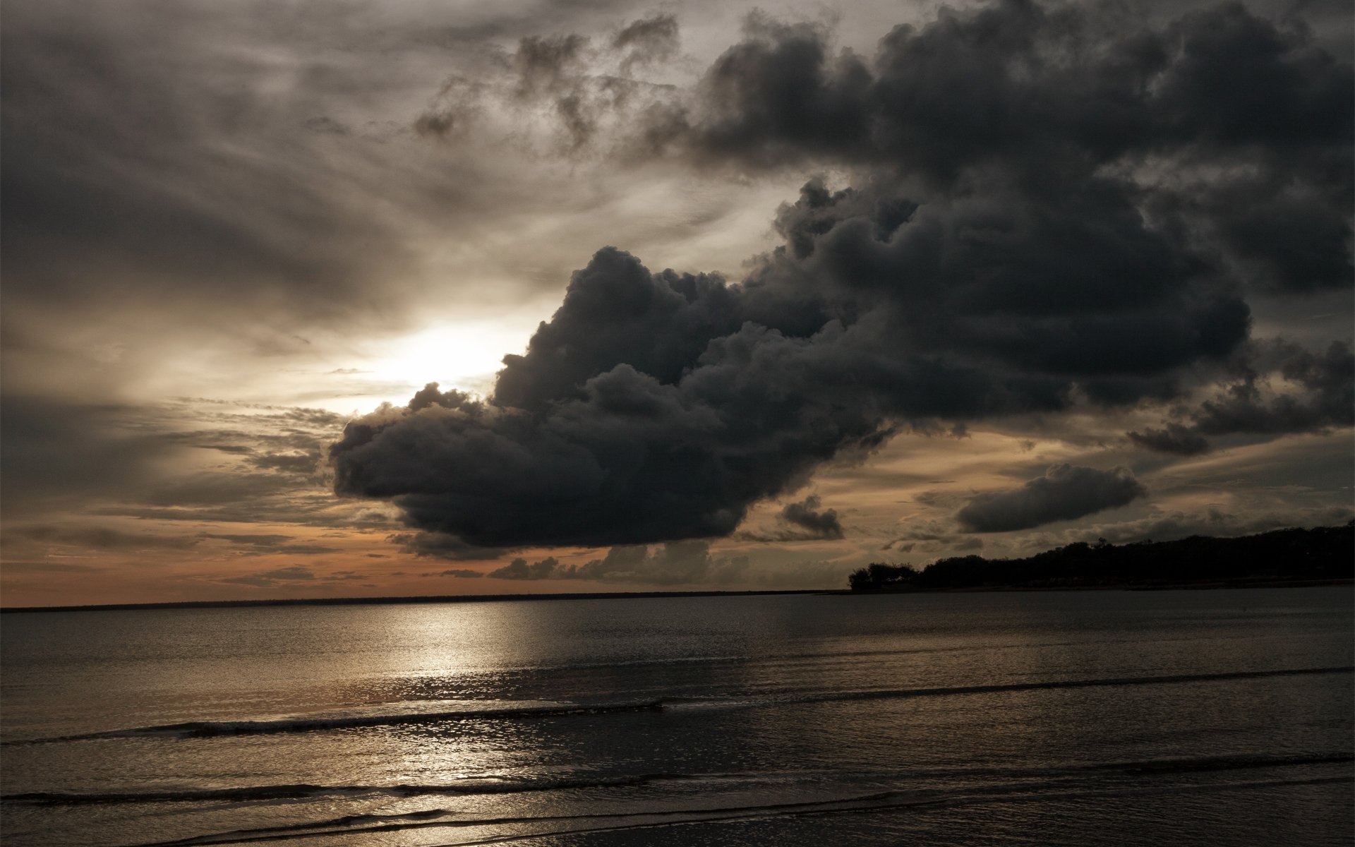 mer soir nuages nuages côte ciel