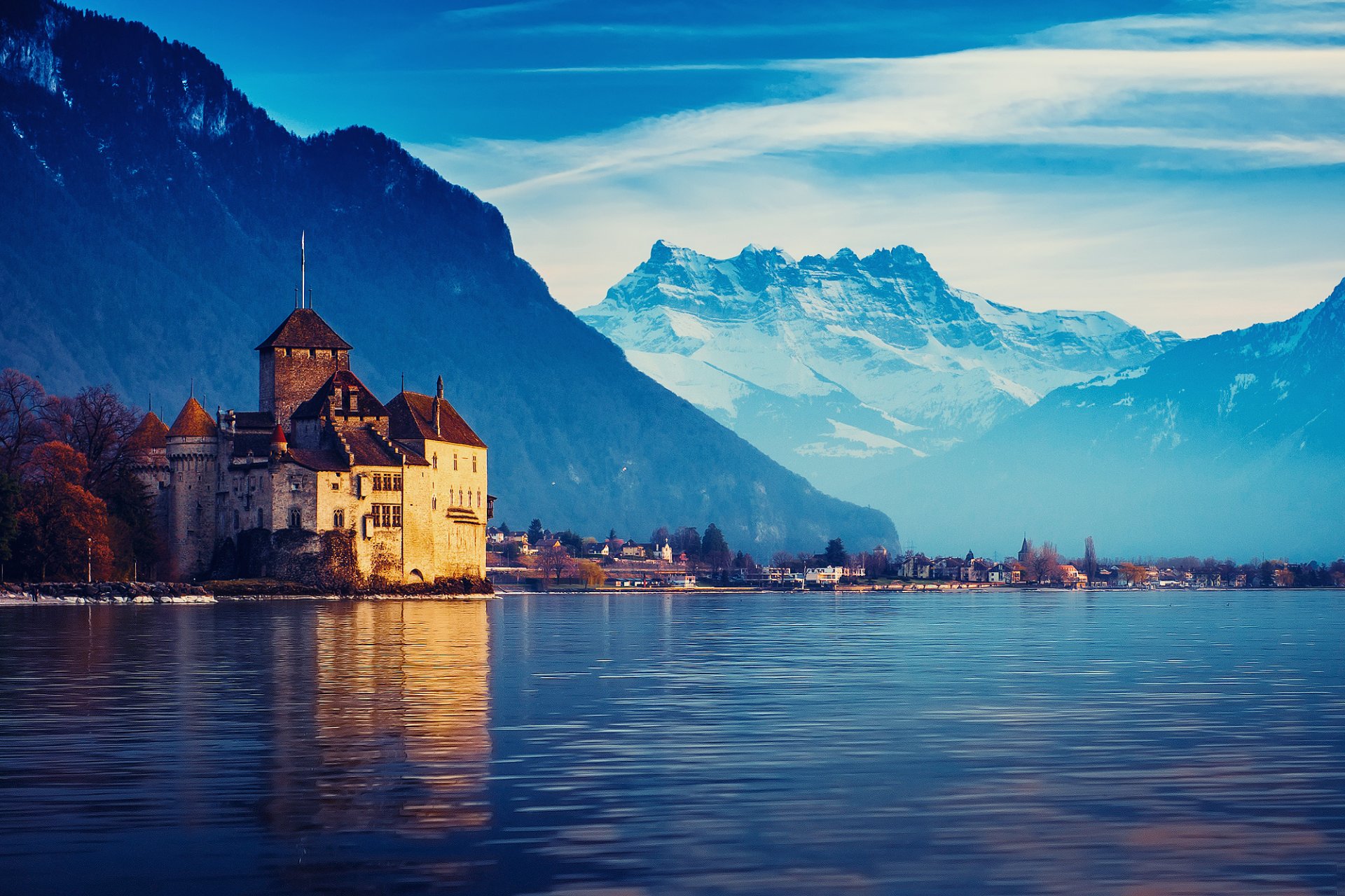 suisse lac léman ville montagnes