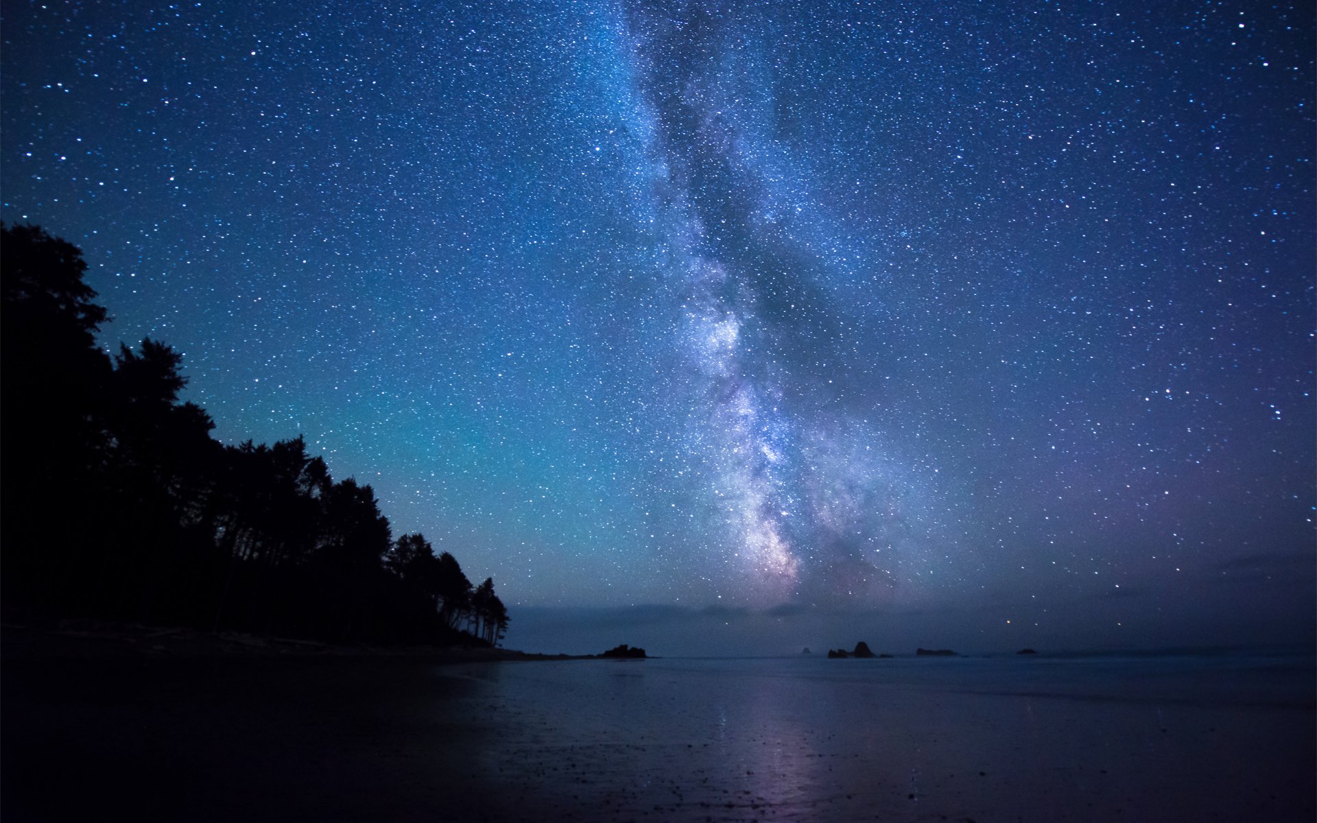 nuit étoiles voie lactée mer côte