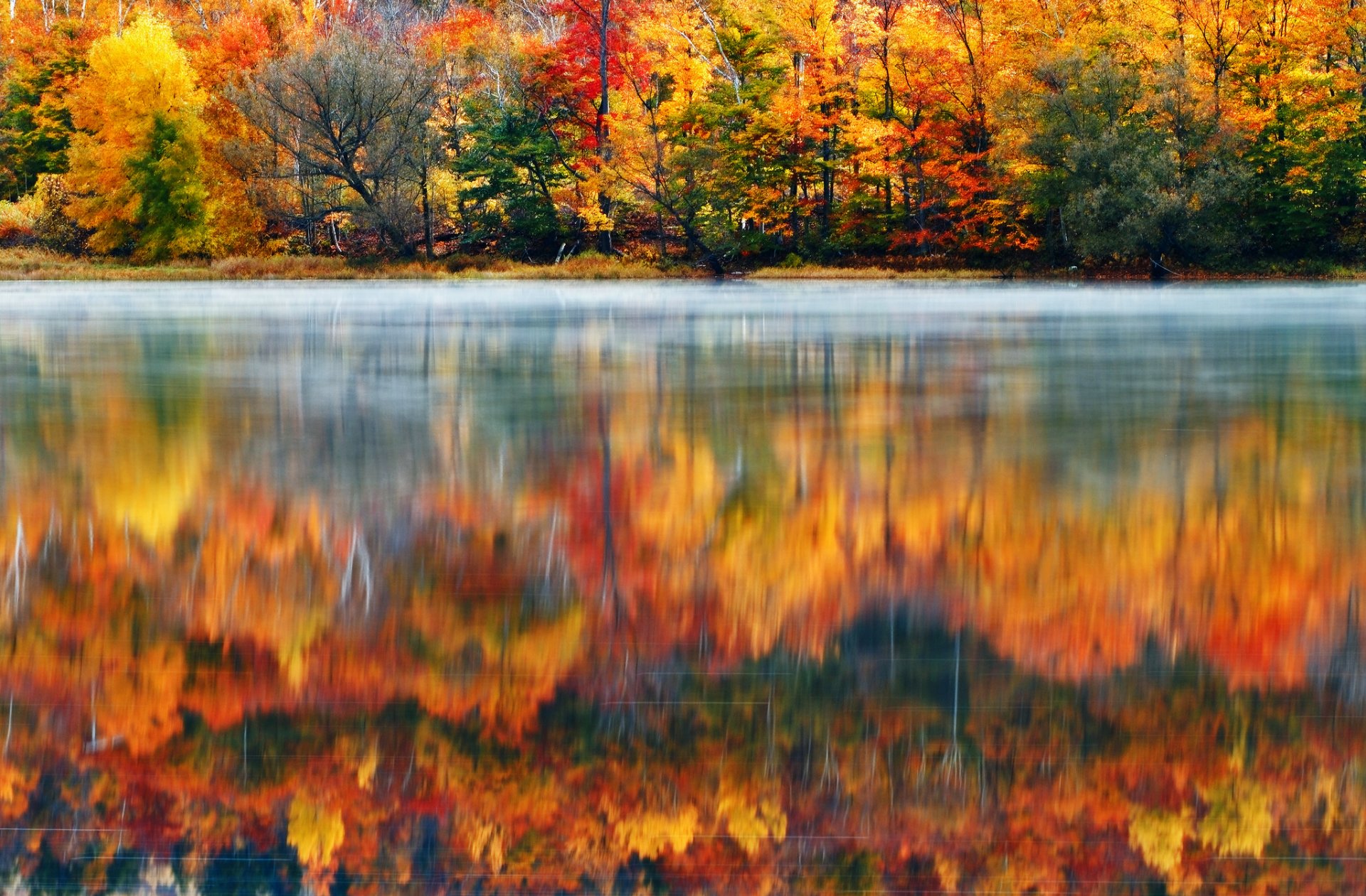 usa new england new hampshire natur morgen see wald farben klaus brandstaetter fotografie