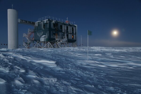 Observatory in the snowy desert