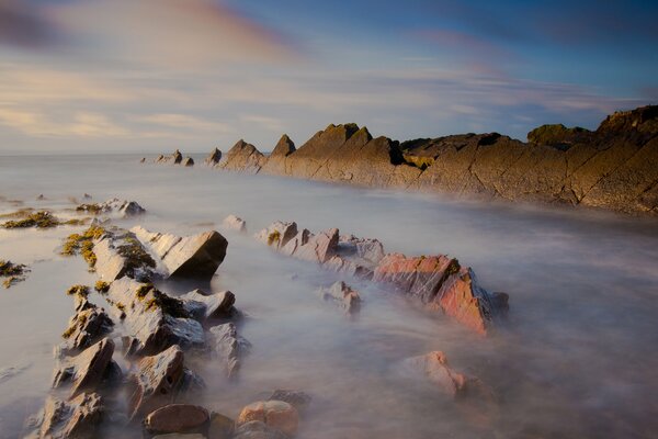 Rocks and fog. Mountain nature