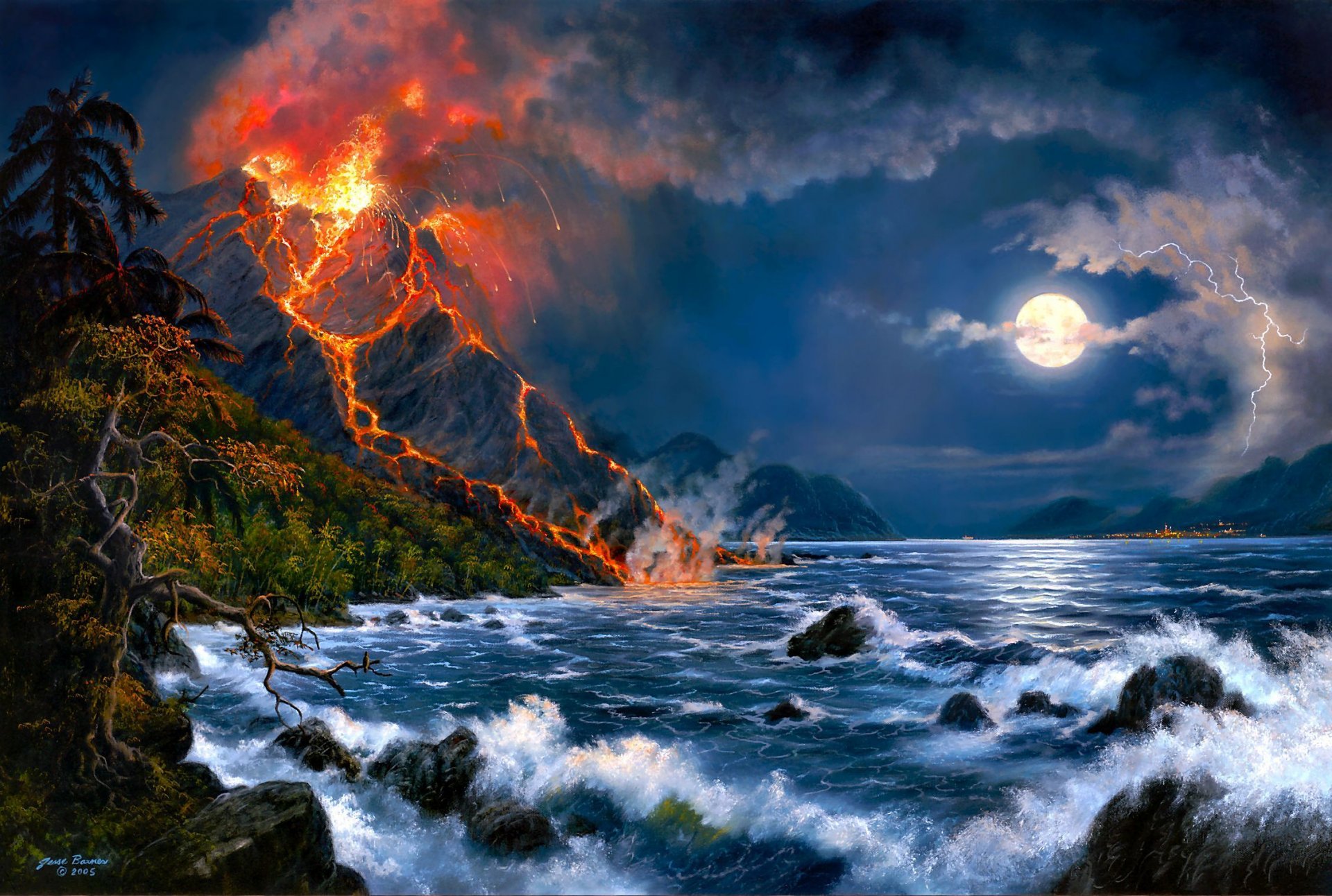 jesse barnes mar volcán erupción volcánica paisaje arte