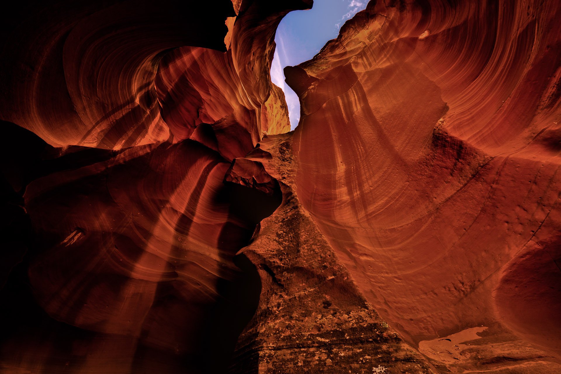 natura canyon dell antilope canyon grotta rocce struttura cielo