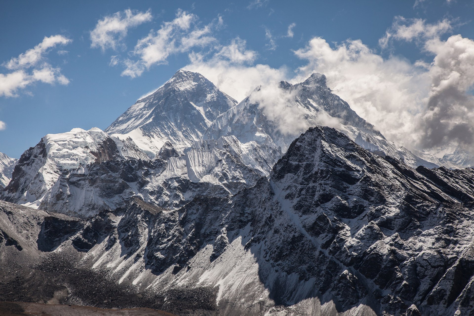 everest jomolungma natur berge schnee wolken