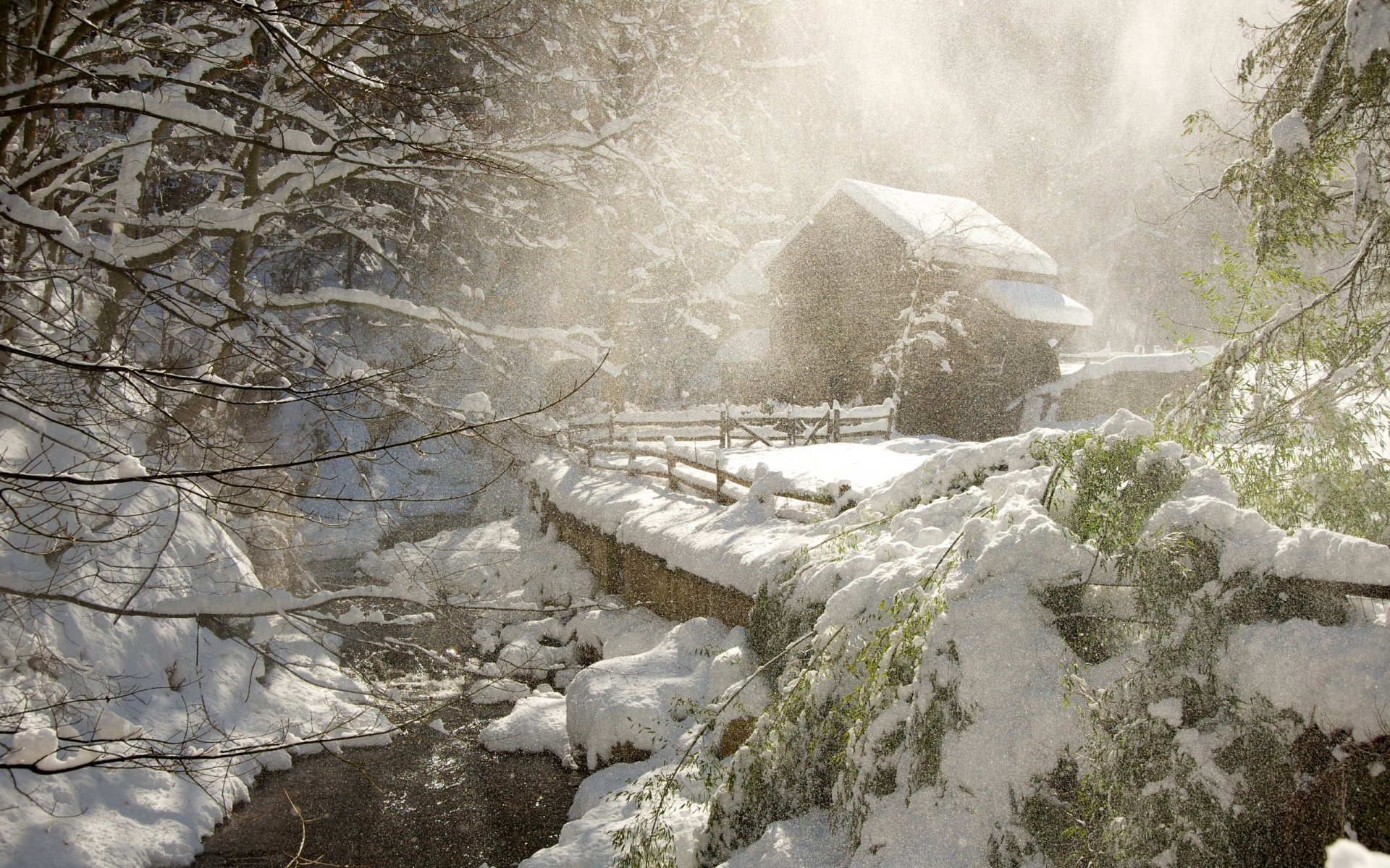 invierno magia nieve ventisca copos de nieve casa