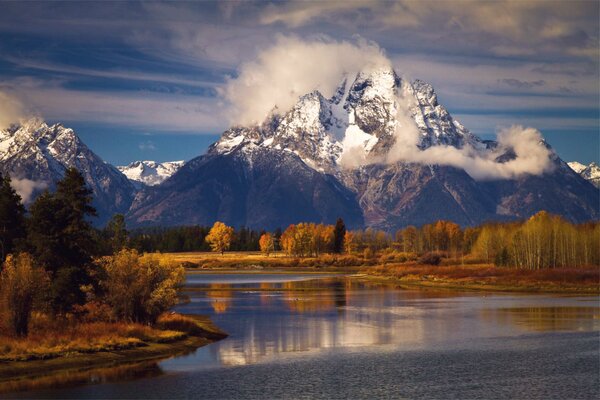 Grand Teton in the fall of the USA