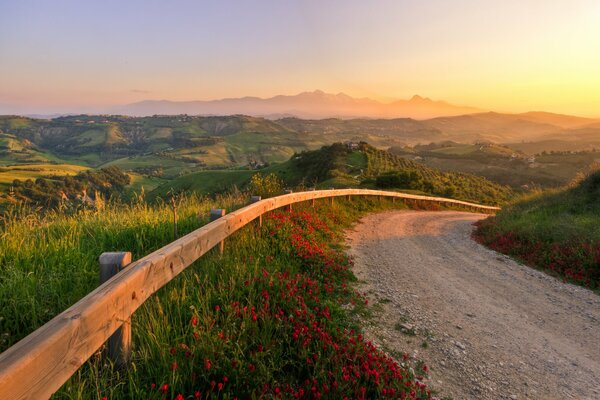 Fabulous sunset in Italy at sunset