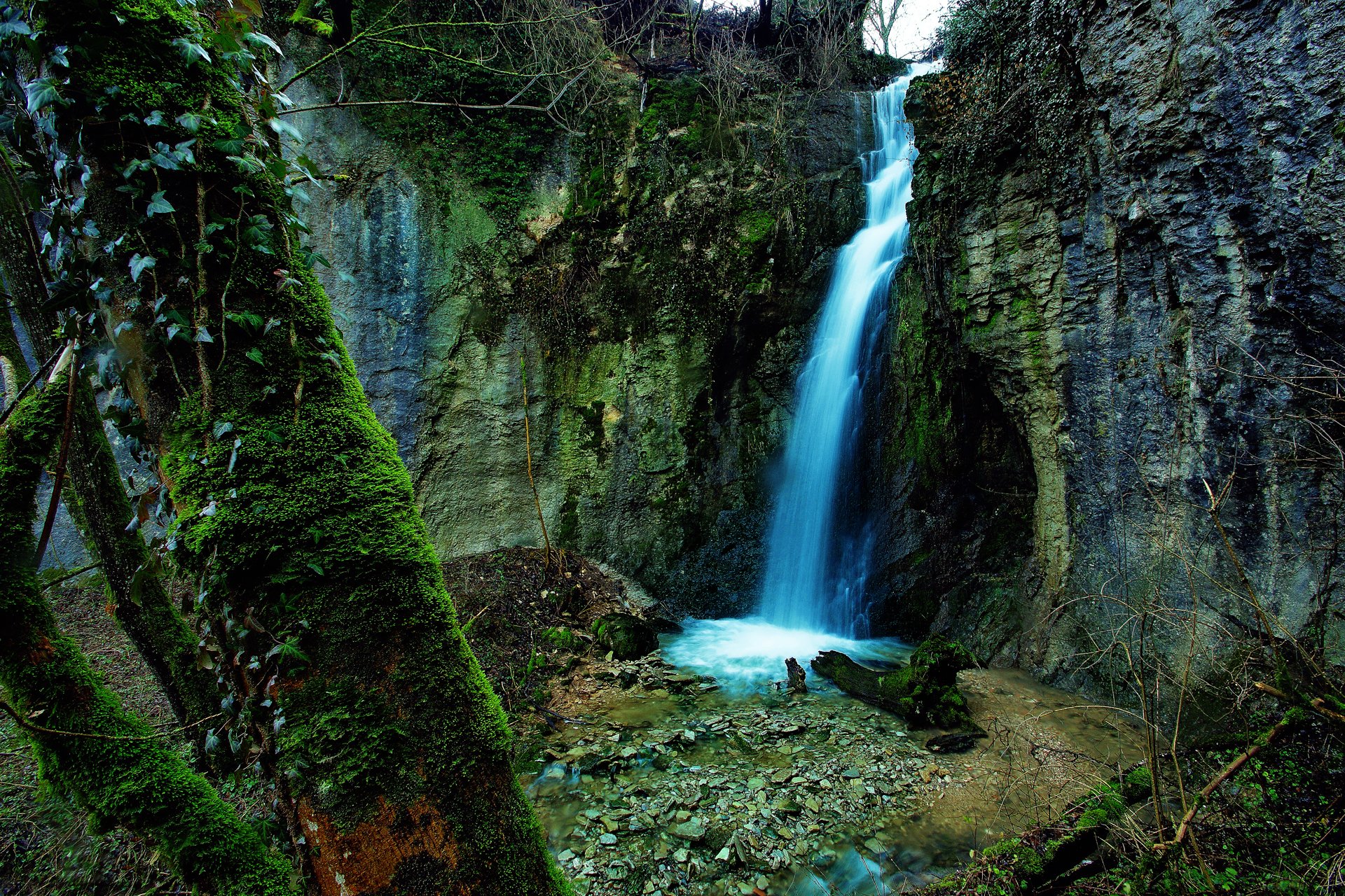 natur wasserfall felsen wald